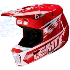 Segunda imagem do produto Capacete Leatt Moto 3.5 + Óculos Vizion 3.5 Vermelho