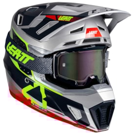 Capacete Leatt Moto 7.5 + Óculos Velocity 4.5 Cinza