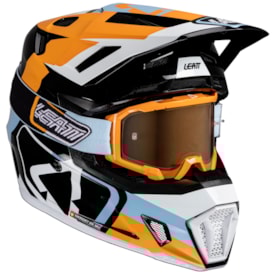 Capacete Leatt Moto 7.5 + Óculos Velocity 4.5 Laranja