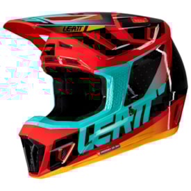 Segunda imagem do produto Capacete Leatt Moto 7.5 + Óculos Velocity 4.5 Vermelho