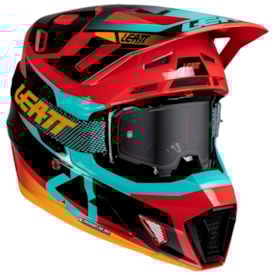 Capacete Leatt Moto 7.5 + Óculos Velocity 4.5 Vermelho
