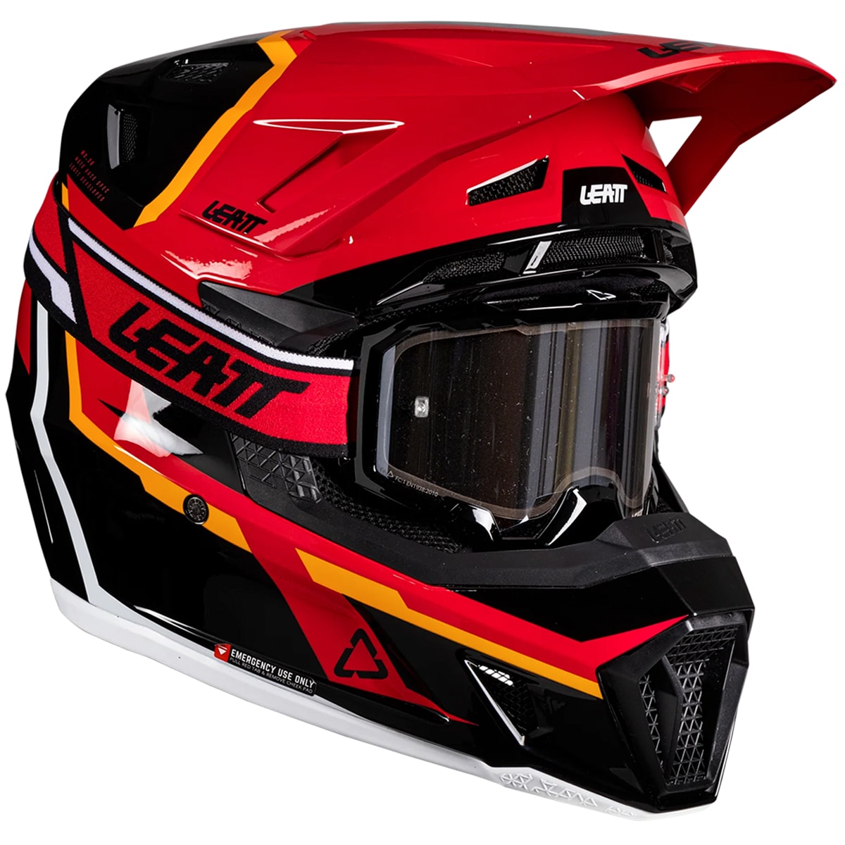 Capacete Leatt Moto 7.5 + Óculos Velocity 4.5 Vermelho Preto