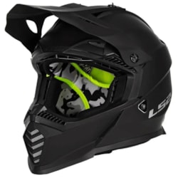 Capacete Ls2 Mx437 Fast Evo Monocolor Preto Fosco