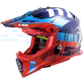 Capacete Ls2 Mx437 Fast Xcode Vermelho Azul