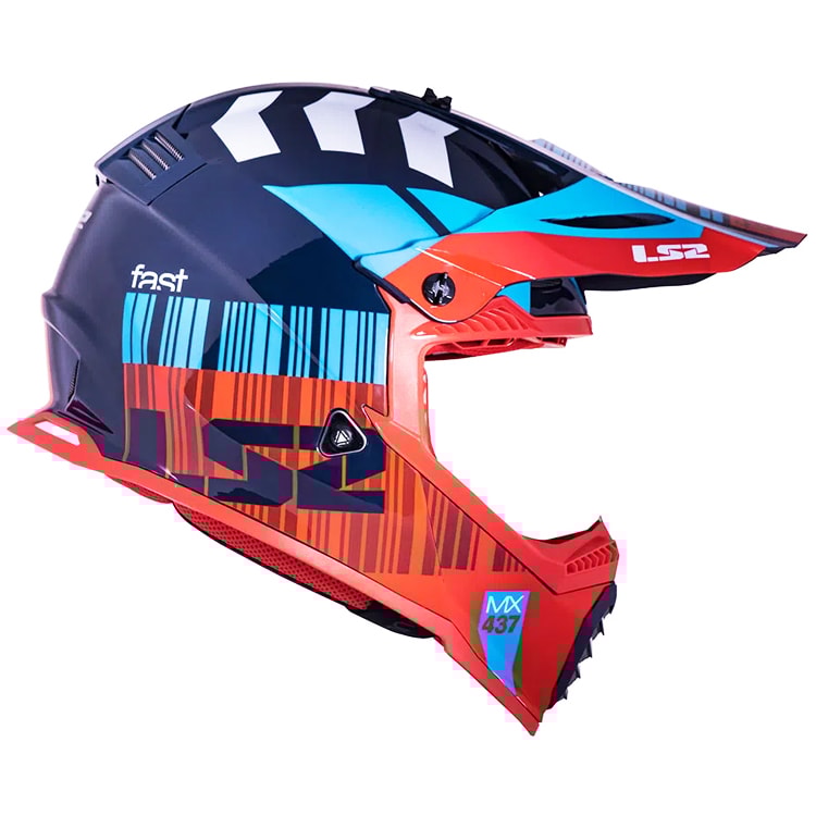 Capacete Ls2 Mx437 Fast Xcode Vermelho Azul