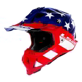 Capacete Ls2 Mx700 Krome Glory Azul Vermelho