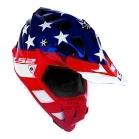 Segunda imagem do produto Capacete Ls2 Mx700 Krome Glory Azul Vermelho