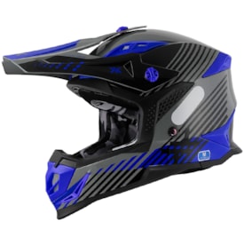 Capacete Mattos Racing Atomic Azul Cinza