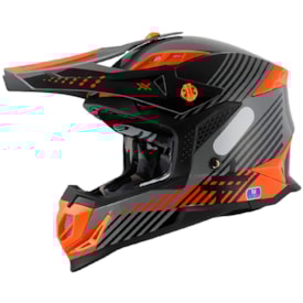 Capacete Mattos Racing Atomic Laranja Cinza