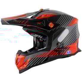 Capacete Mattos Racing Atomic Vermelho Cinza