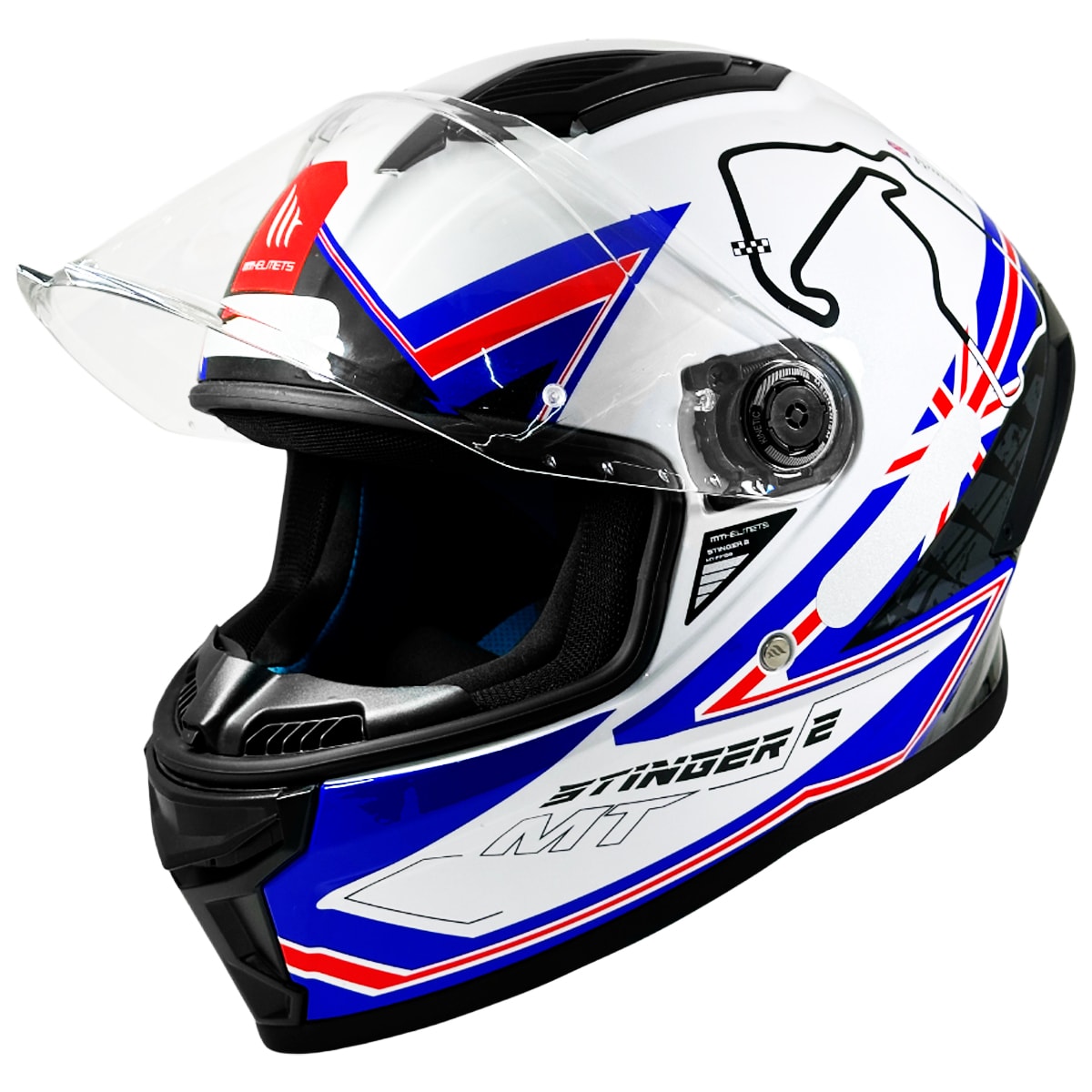 Segunda imagem do produto Capacete MT Stinger 2 Grand Prix UK Silvestrone