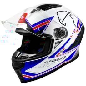 Segunda imagem do produto Capacete MT Stinger 2 Grand Prix UK Silvestrone