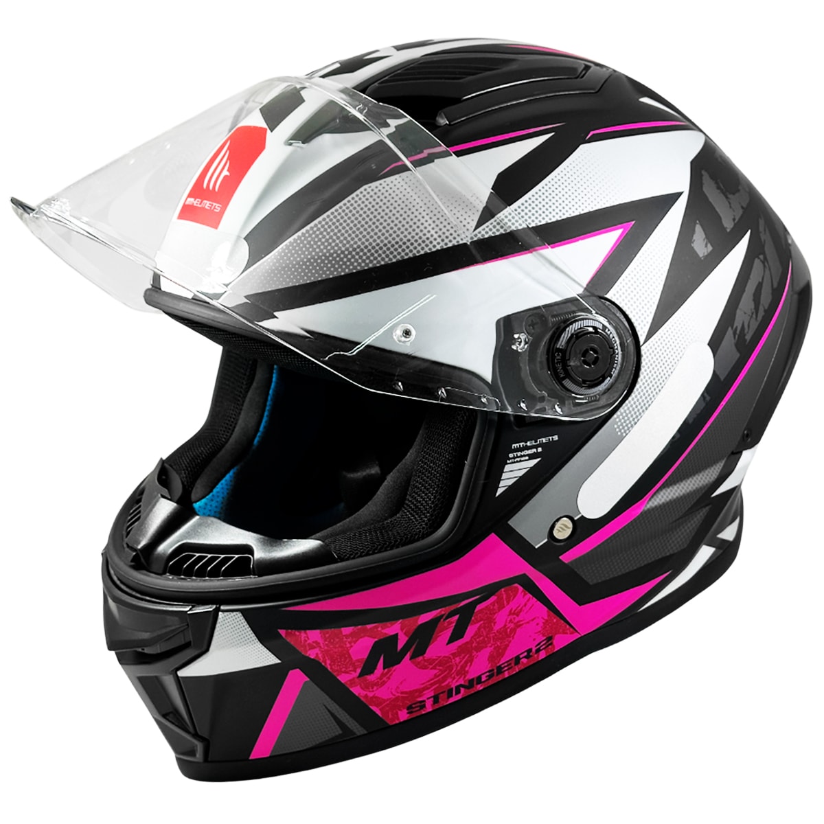 Segunda imagem do produto Capacete MT Stinger 2 Rush Branco Rosa