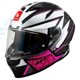 Capacete MT Stinger 2 Rush Branco Rosa