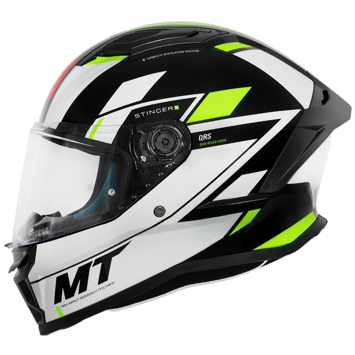 Segunda imagem do produto Capacete MT Stinger 2 Zivze B3 Branco Fluor