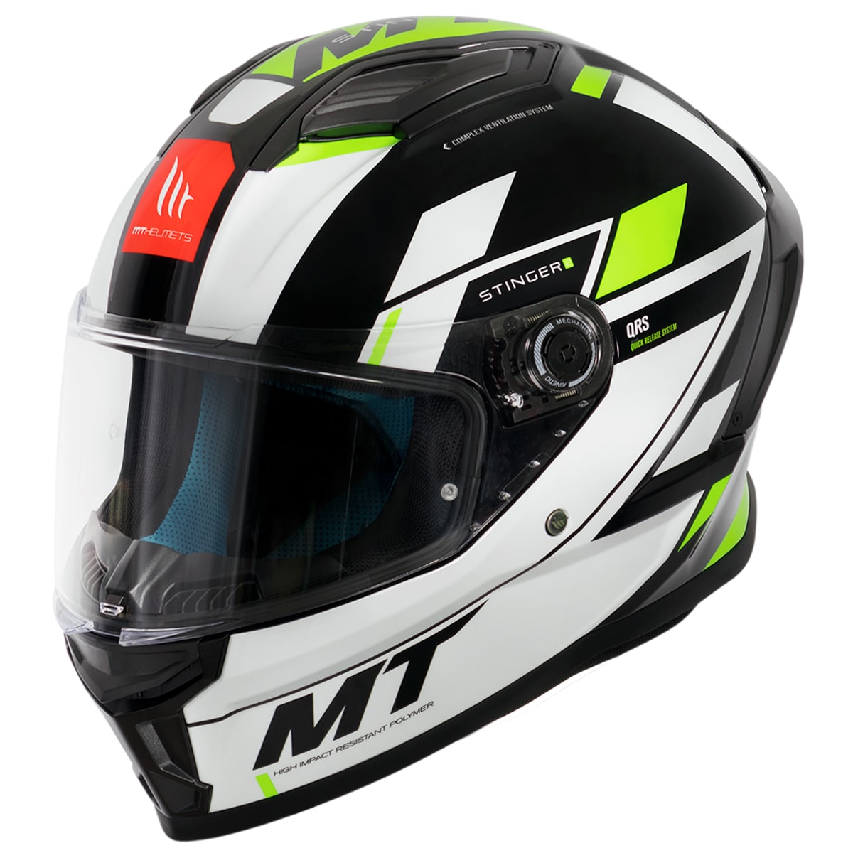Capacete MT Stinger 2 Zivze B3 Branco Fluor