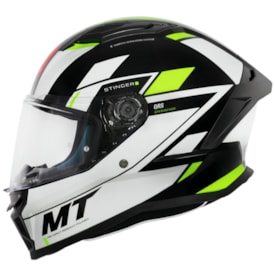 Segunda imagem do produto Capacete MT Stinger 2 Zivze B3 Branco Fluor