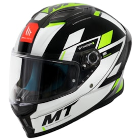 Capacete MT Stinger 2 Zivze B3 Branco Fluor