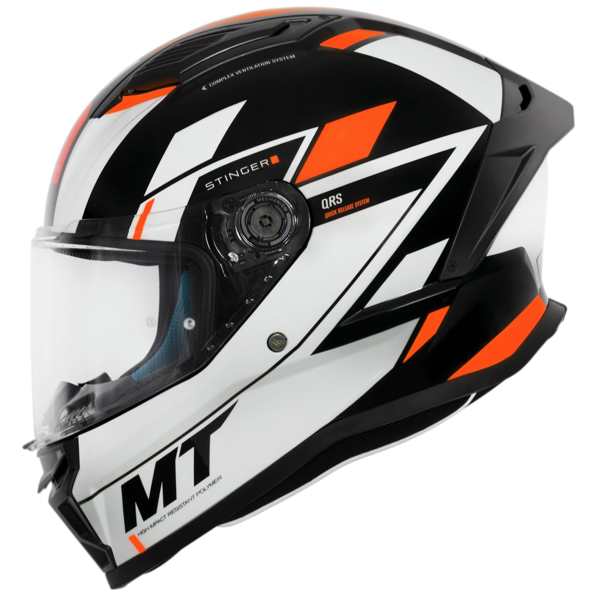 Segunda imagem do produto Capacete MT Stinger 2 Zivze B3 Branco Laranja