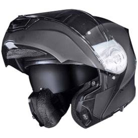 Capacete Norisk Escamoteável Motion Preto Fosco com Óculos Interno