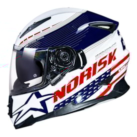 Capacete Norisk Ff302 Soul Grand Prix Usa Azul Branco