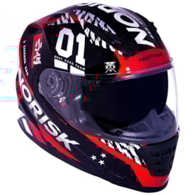 Segunda imagem do produto Capacete Norisk Ff302 Soul Tokyo Preto Vermelho