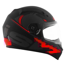 Segunda imagem do produto Capacete Norisk Razor Squalo Preto Vermelho