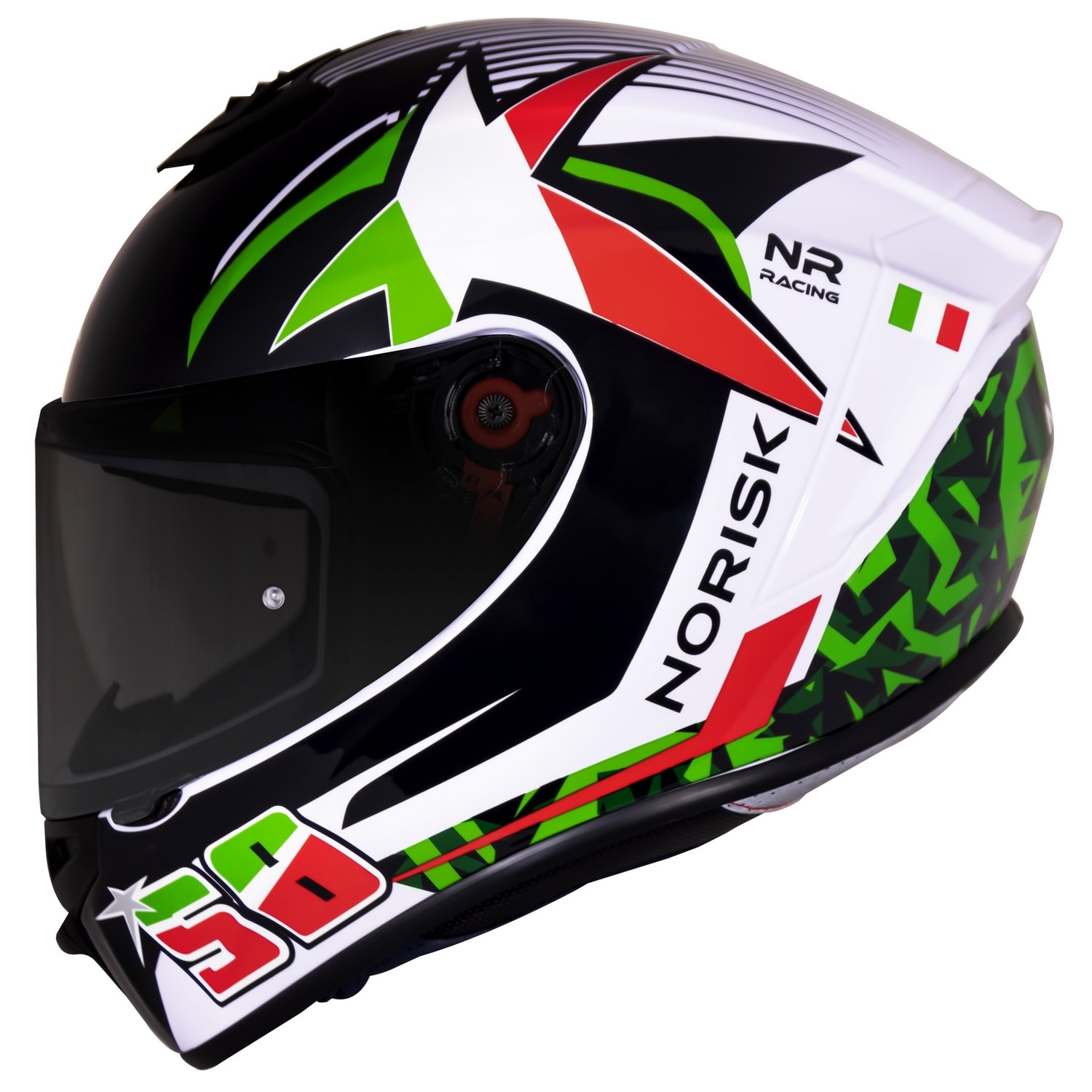 のり Capacete Norisk Supra Lap Italy Branco Preto