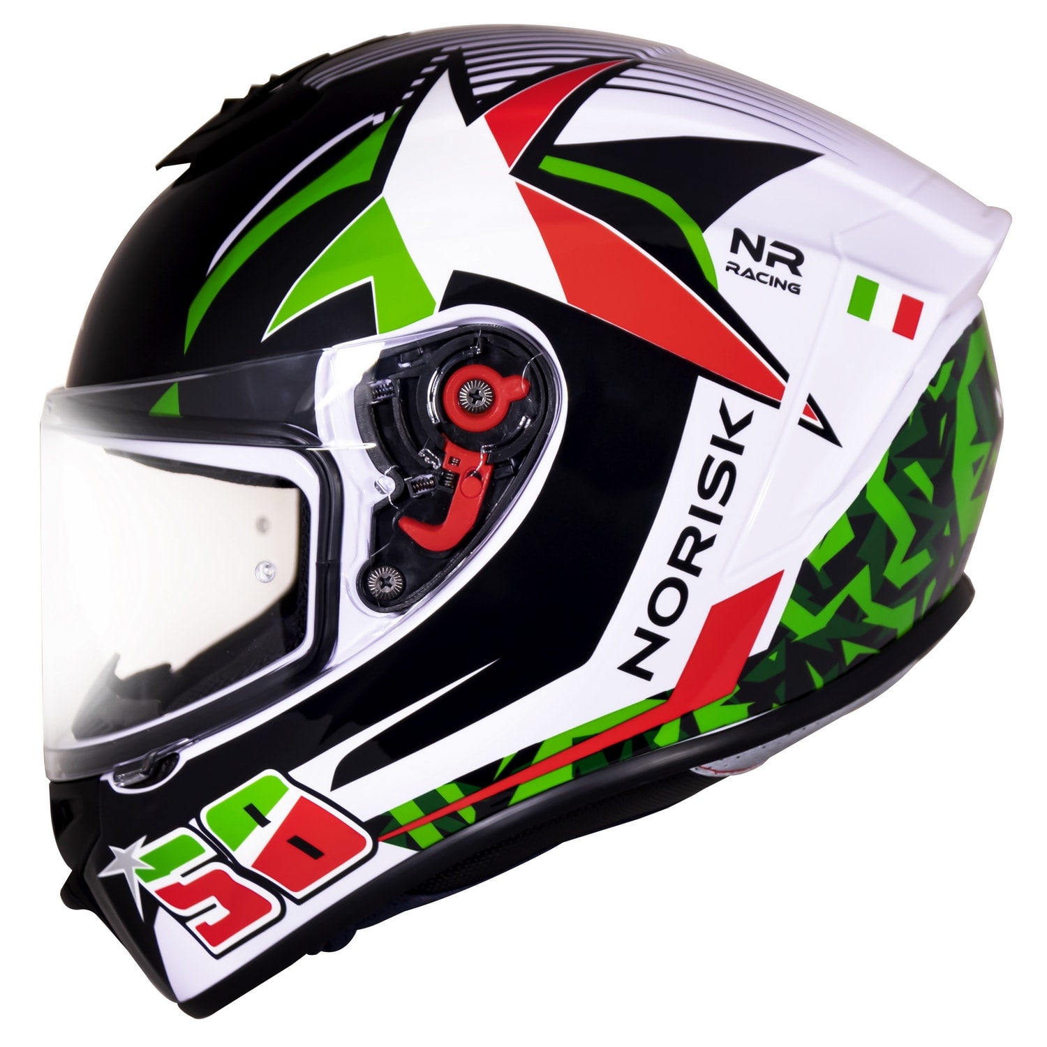 Capacete Norisk Supra Lap Italy Branco Preto