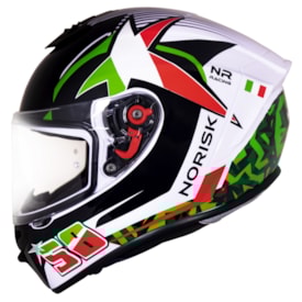 Capacete Norisk Supra Lap Italy Branco Preto
