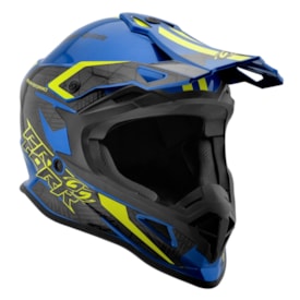 Capacete Protork Fast Brave Azul Amarelo