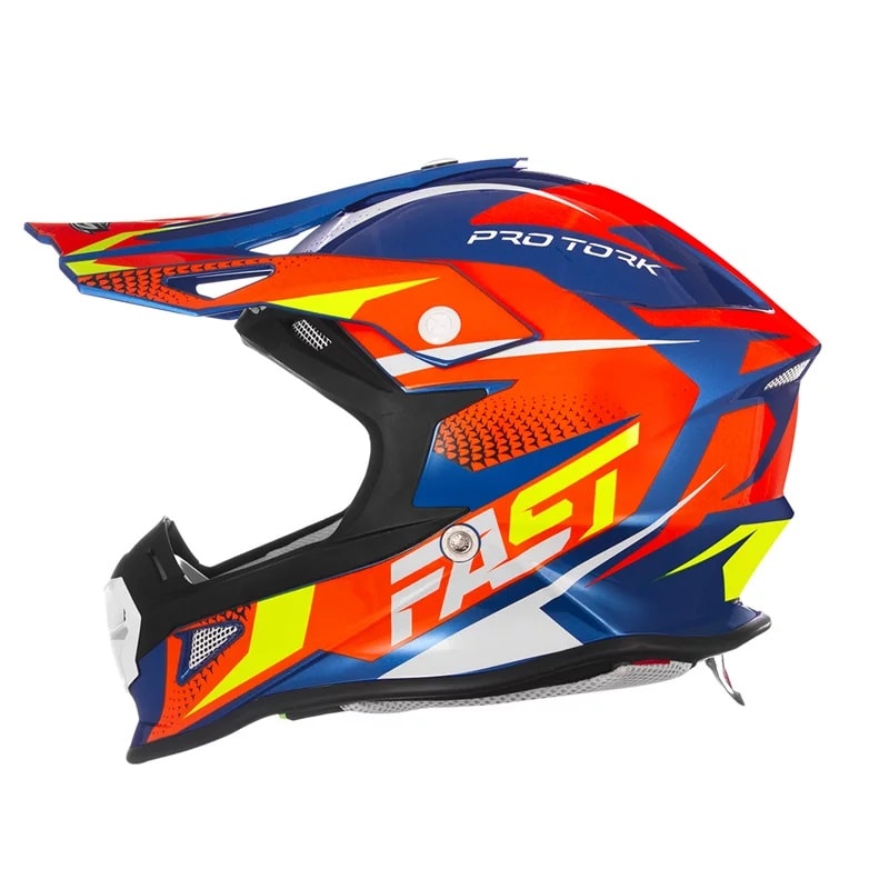 Capacete Protork Fast Fantasy Azul Laranja