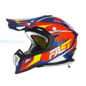 Capacete Protork Fast Fantasy Azul Laranja