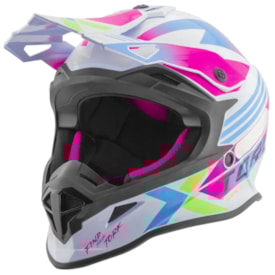 Capacete Protork Fast Next Branco Rosa