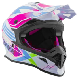 Segunda imagem do produto Capacete Protork Fast Next Branco Rosa