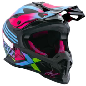 Segunda imagem do produto Capacete Protork Fast Next Preto Rosa