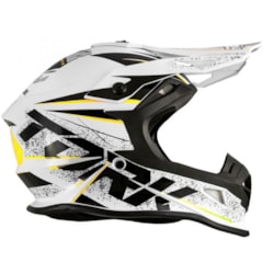 Capacete Protork Fast Skull Branco Amarelo
