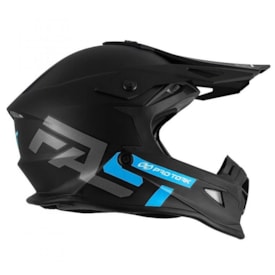 Segunda imagem do produto Capacete Protork Fast Solid Preto Azul