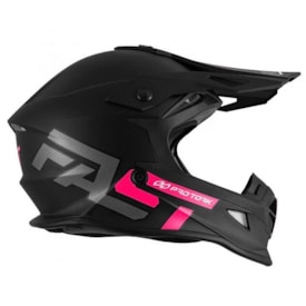 Segunda imagem do produto Capacete Protork Fast Solid Preto Rosa