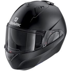 Capacete Shark Evo Es Blank Mat Kma Preto Fosco