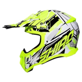 Capacete Shiro Mx-917 Fibra De Carbono Thunder III Fluor