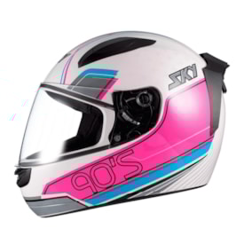 Segunda imagem do produto Capacete Sky Fechado Two Anos 90 Branco Rosa