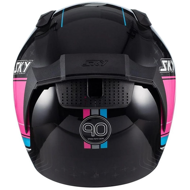 Capacete Sky Fechado Two Anos 90 Fosco Preto Rosa
