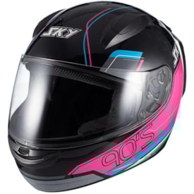 Capacete Sky Fechado Two Anos 90 Fosco Preto Rosa