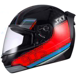 Segunda imagem do produto Capacete Sky Fechado Two Anos 90 Fosco Preto Vermelho