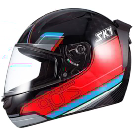 Segunda imagem do produto Capacete Sky Fechado Two Anos 90 Preto Vermelho