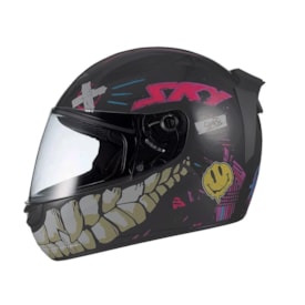 Segunda imagem do produto Capacete Sky Two Chaos Fosco Preto Rosa