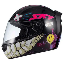 Segunda imagem do produto Capacete Sky Two Chaos Preto Rosa