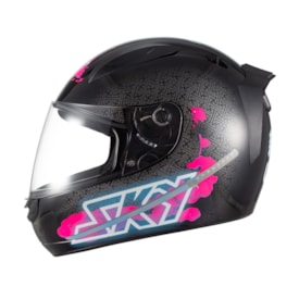 Segunda imagem do produto Capacete Sky Two Samurai Preto Rosa
