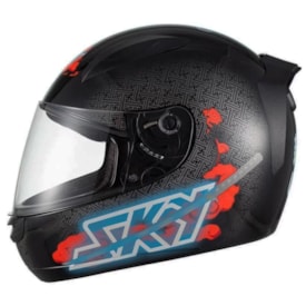 Segunda imagem do produto Capacete Sky Two Samurai Preto Vermelho